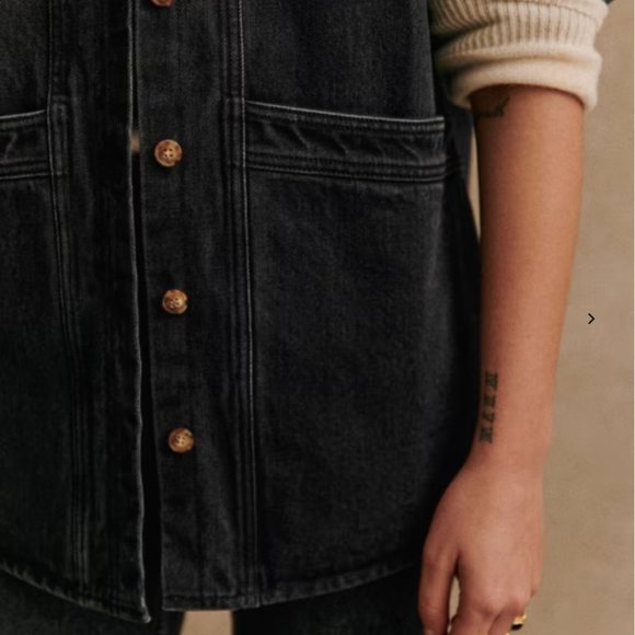 SOLD // Sézane NWT Will Jacket in Washed Black Size L - Picture 3 of 6